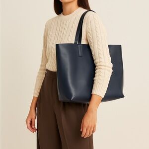 Everlane Day Market Navy Leather Tote